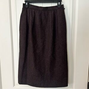 Vintage Saint Laurent brown wool skirt lined women’s size 42